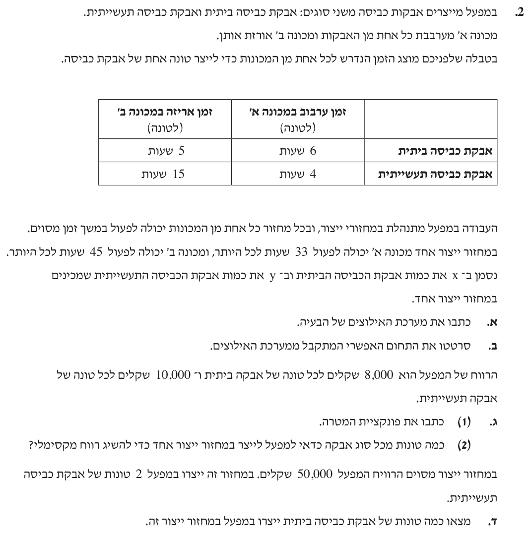 שאלה 2 – קיץ תשפ״ד (2024) – מועד ב׳
